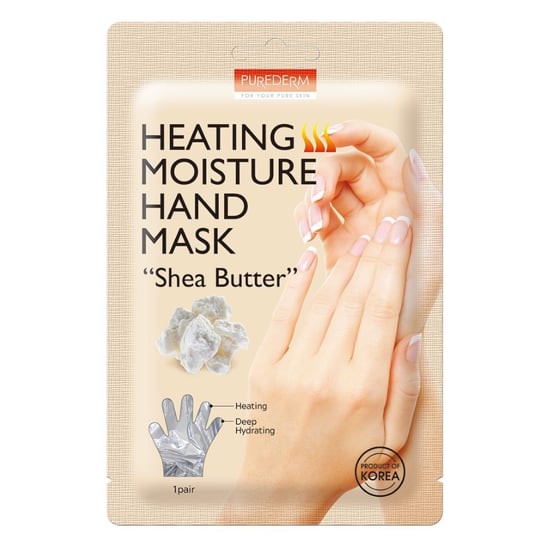 Масло ши» согревающая и увлажняющая маска для рук с маслом ши 1 пара Purederm, Heating Moisture Hand Mask «