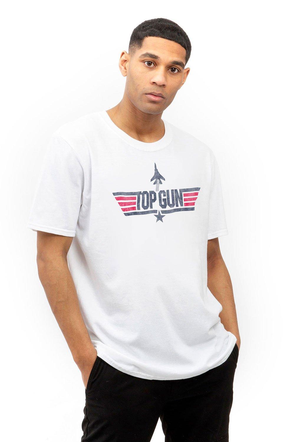 Хлопковая футболка с логотипом TOP GUN, белый gun