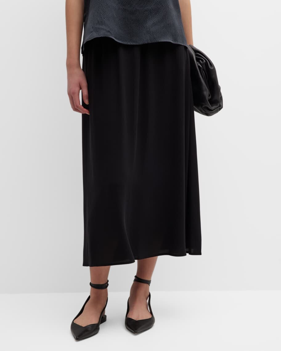 

Юбка миди из крепа жоржет А-силуэта Eileen Fisher