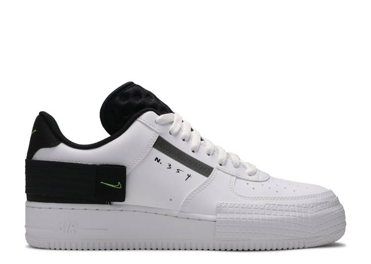 Nike air force 1 type white black on sale volt