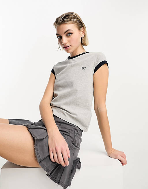 

Темно-синяя футболка Vintage Ringer Superdry, Синий