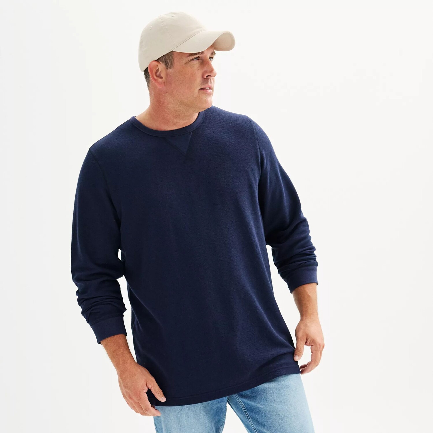 

Пуловер с надписью и вырезом Big & Tall современная кроя Sonoma Goods For Life, синий