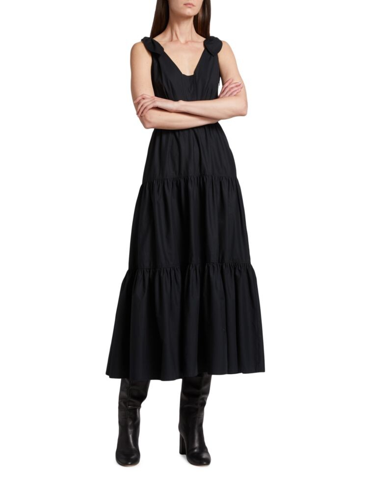 

Многоярусное платье миди Timothea из поплина Derek Lam 10 Crosby, черный
