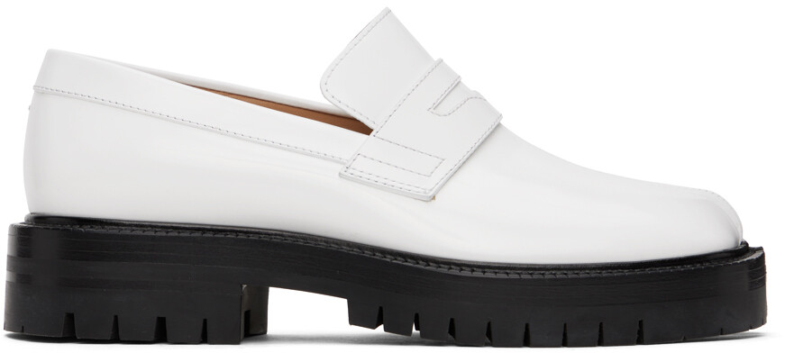 

Белые лоферы-таби Maison Margiela