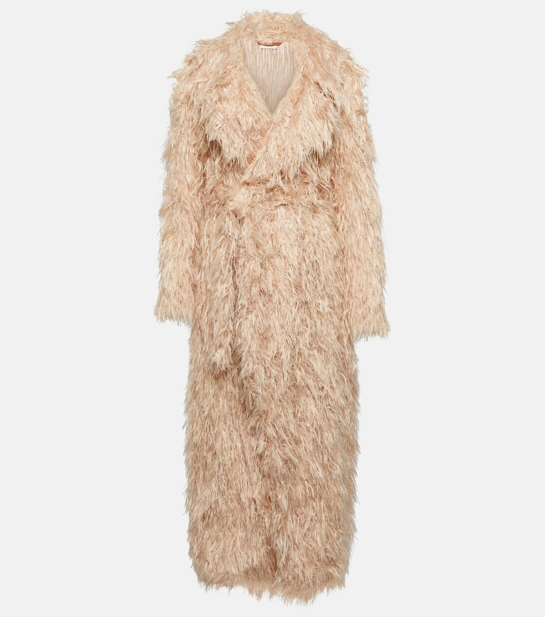 

Пальто из ткани фил-купе с бахромой DRIES VAN NOTEN, розовый
