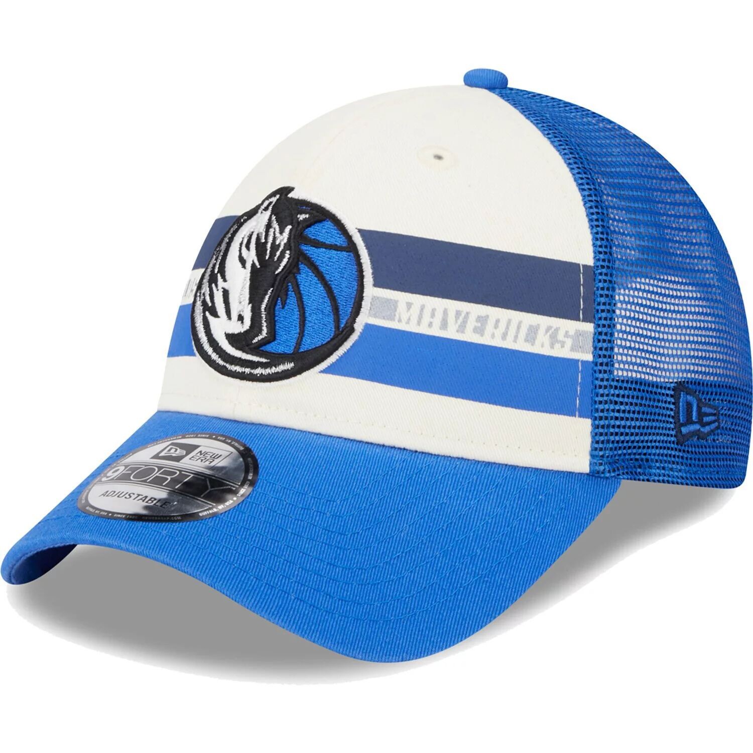 

Мужская кепка New Era Dallas Mavericks Blue Stripes 9FORTY Trucker Snapback