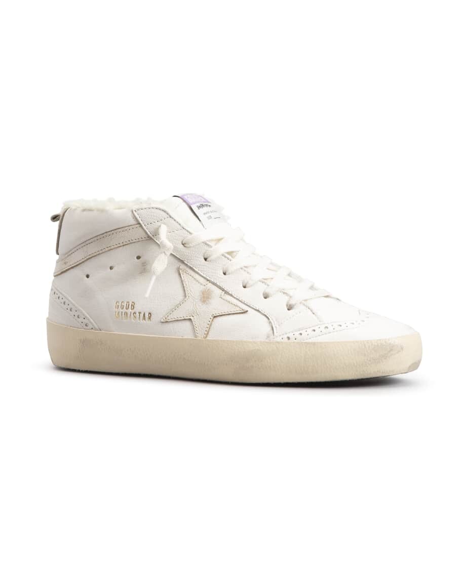 

Кожаные кроссовки Mid Star с короткой овчиной Golden Goose