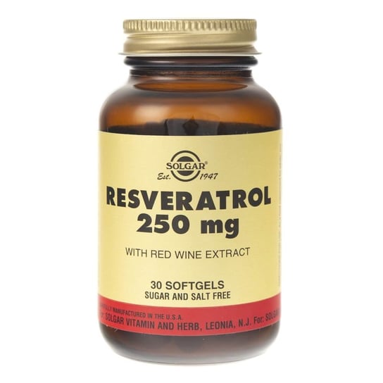 Solgar, Ресвератрол, 250 мг, 30 капсул