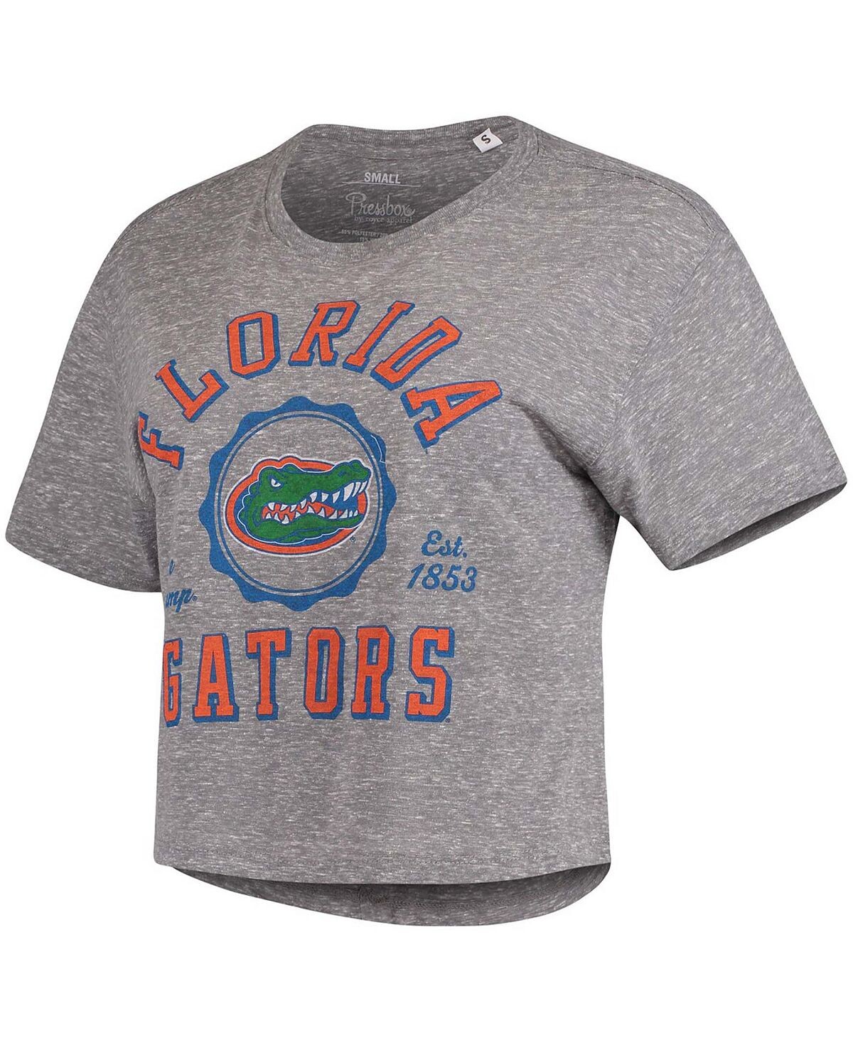 

Женская серая укороченная футболка Florida Gators Bishop Tri-Blend Knobi Pressbox, серый