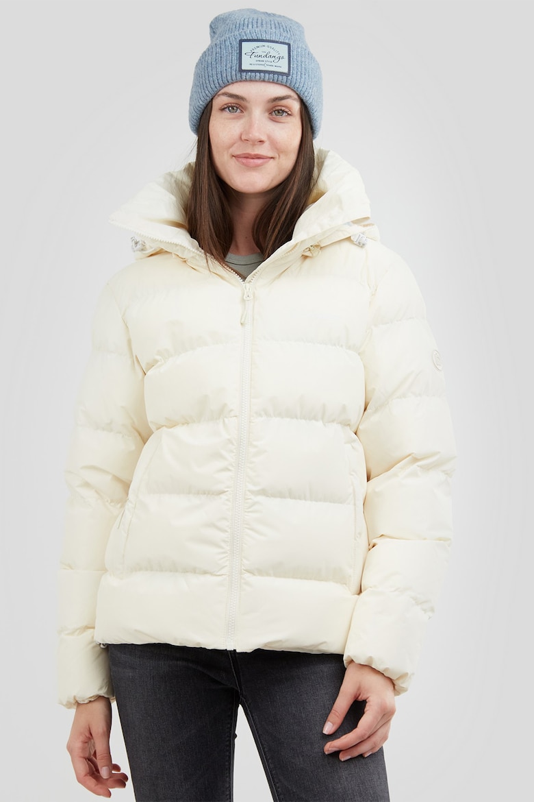 короткая утепленная зимняя куртка со съемным капюшоном edc by esprit бежевый Зимняя утепленная куртка янтарного цвета со съемным капюшоном Fundango, бежевый
