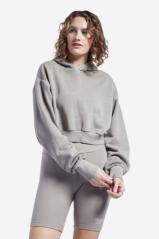 

Укороченная толстовка Dye из хлопка Reebok Classic, серый