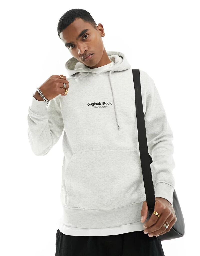 

Толстовка оверсайз меланжевого цвета с логотипом Originals Jack & Jones