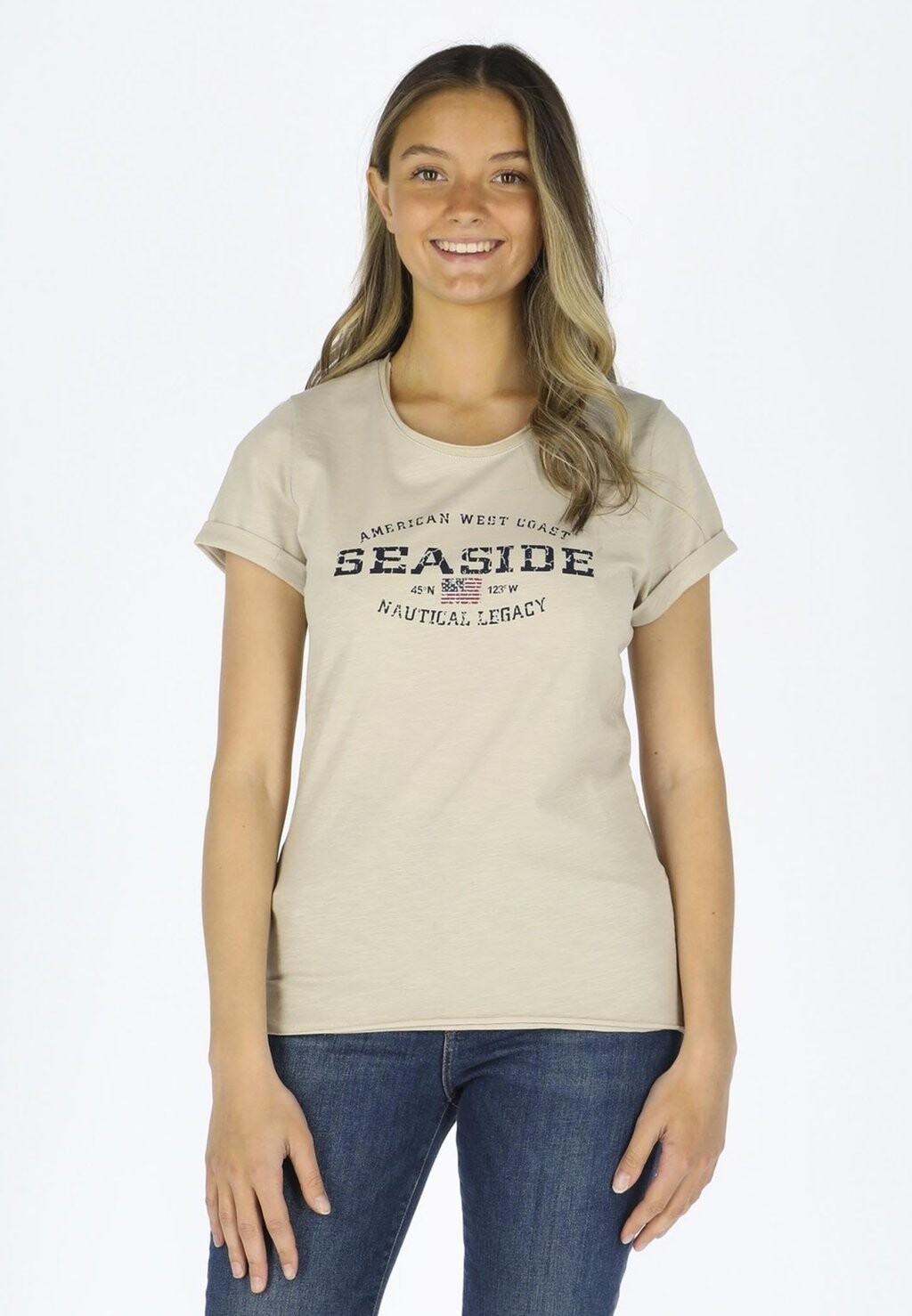 

Футболка с принтом NAUTICAL TEE W Seaside, цвет khaki