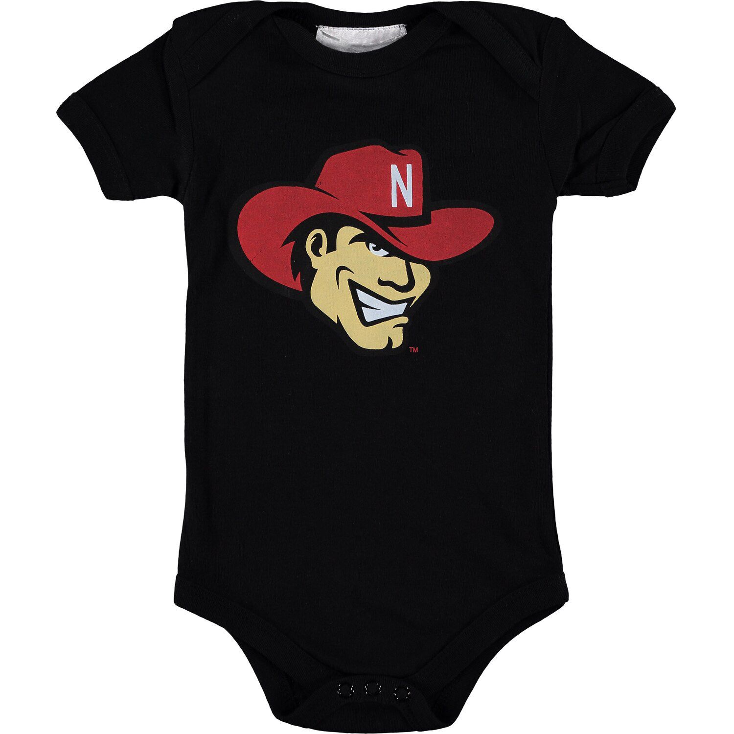 Черное боди с большим логотипом Infant Nebraska Huskers Unbranded