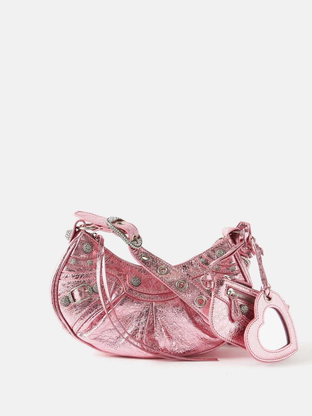 

Кожаная сумка на плечо le cagole xs с заклепками Balenciaga, розовый
