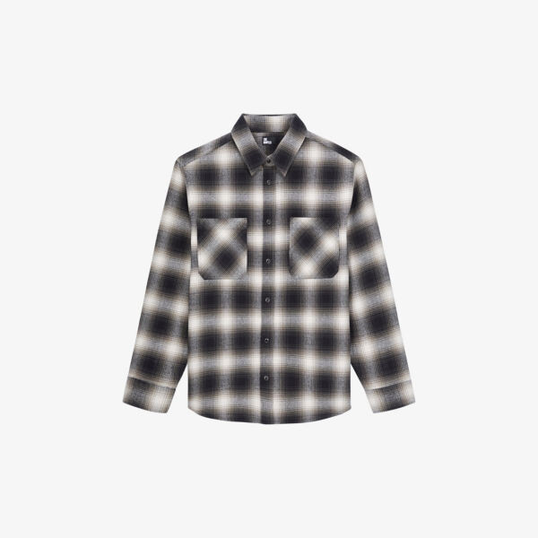 

Хлопковая рубашка в клетку с длинными рукавами The Kooples, черный