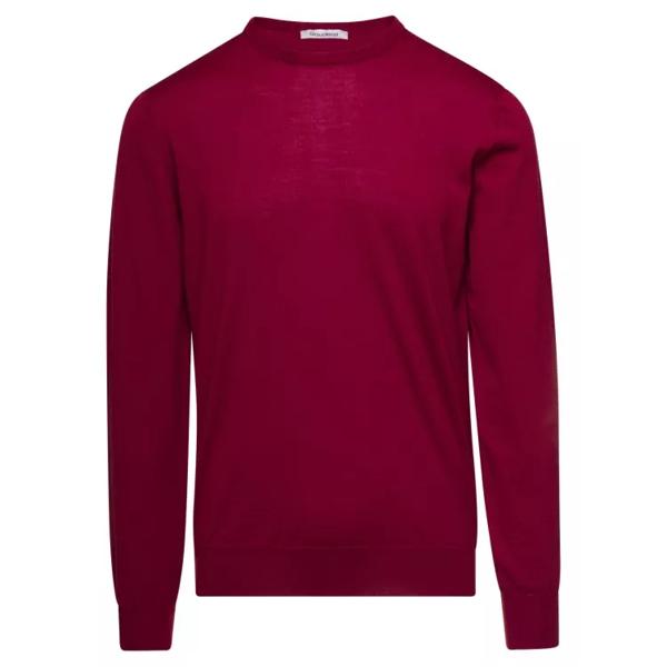 Свитер crewneck sweater with long sleeves in cashmere Gaudenzi, красный