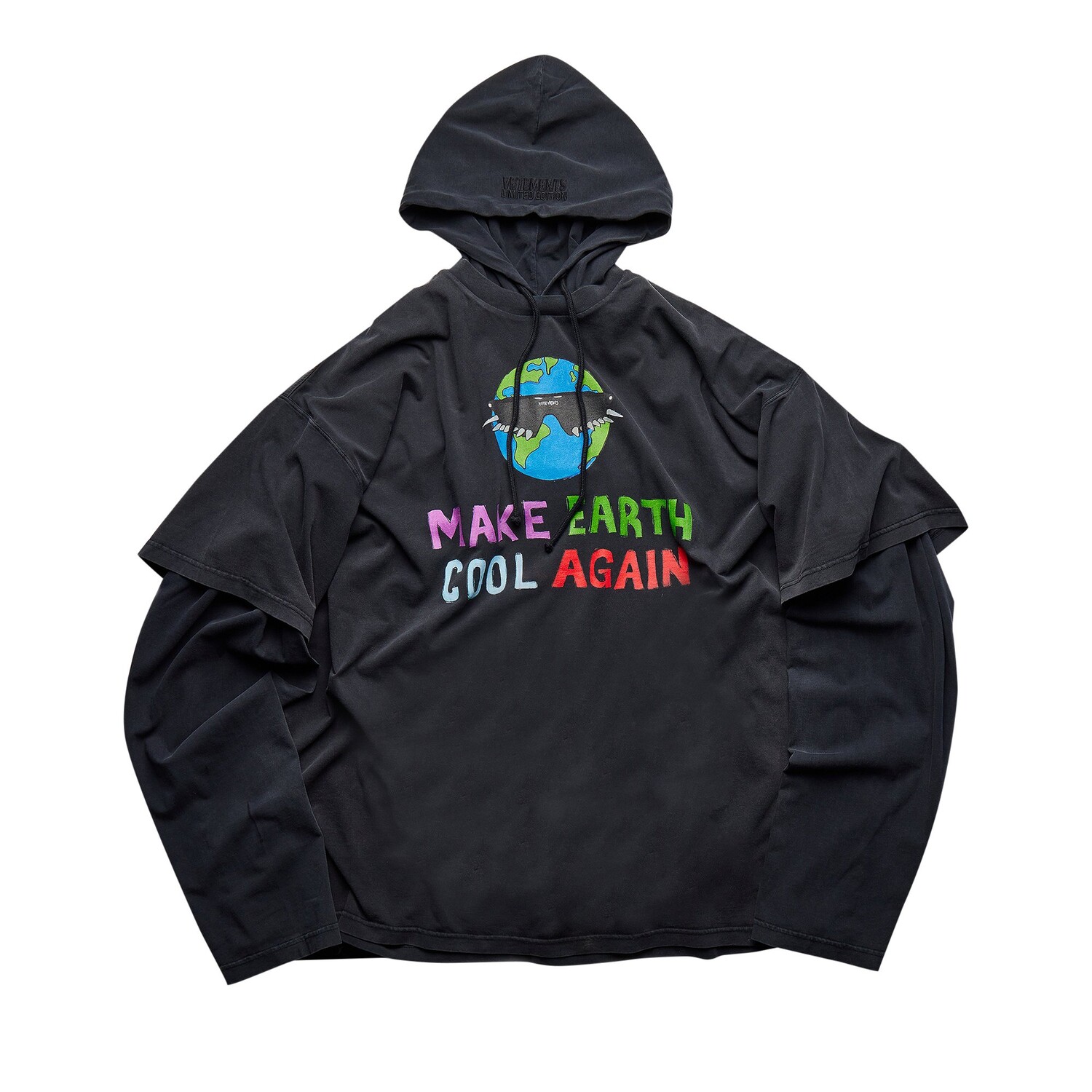 

Худи с длинными рукавами Vetements Cool Earth, цвет Черный