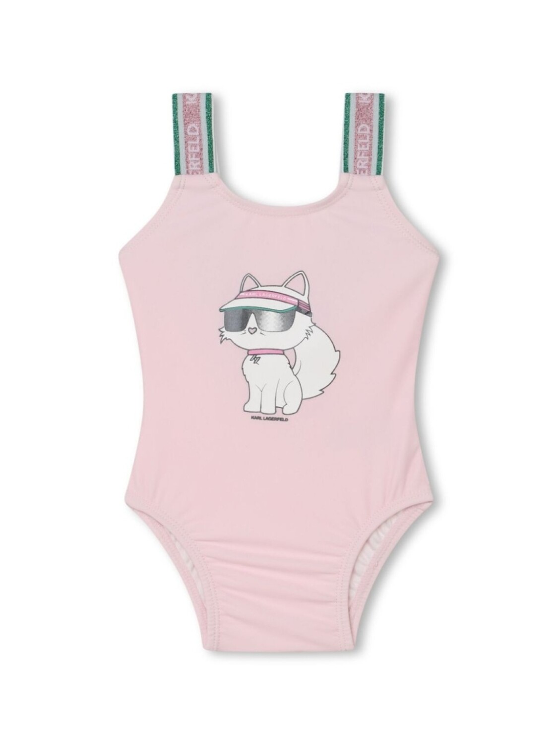

Karl Lagerfeld Kids купальник с принтом, розовый