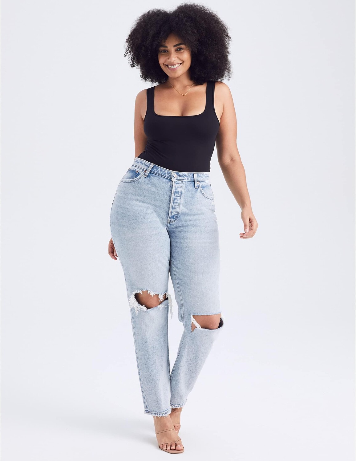 

Джинсы Curve Love High Rise Dad Jeans Abercrombie & Fitch, цвет Light Destroy