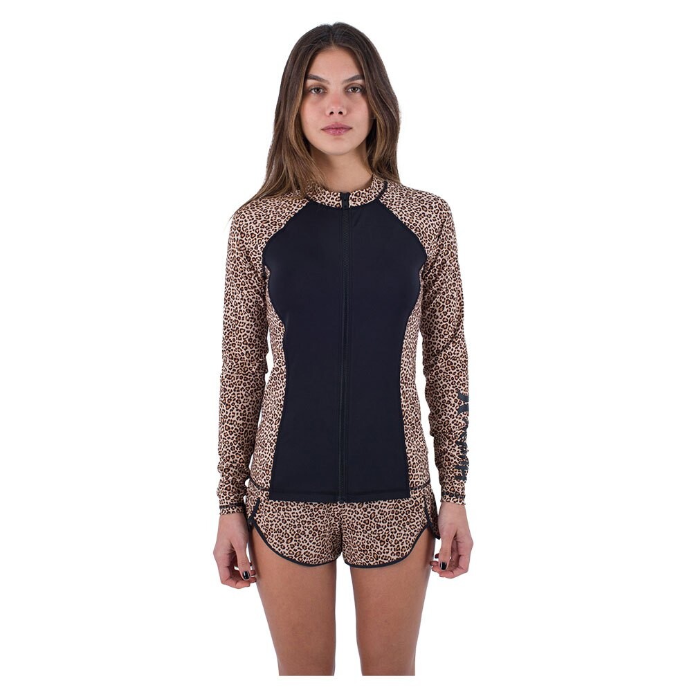 

Рашгард Hurley Leopard Zip Front, коричневый