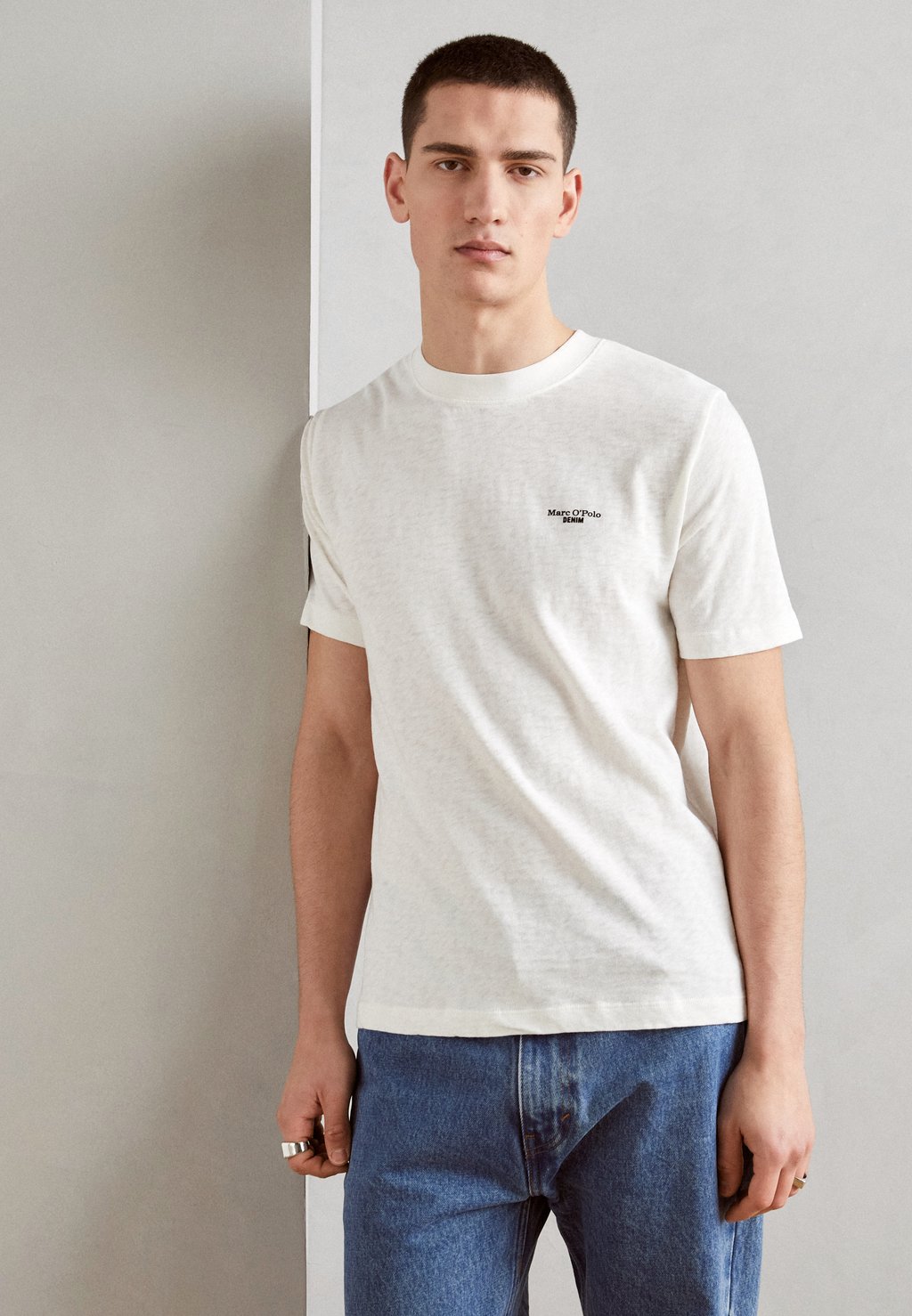 Базовая футболка SHORT SLEEVE LOGO PRINT REGULAR FIT Marc O'Polo DENIM, цвет egg white