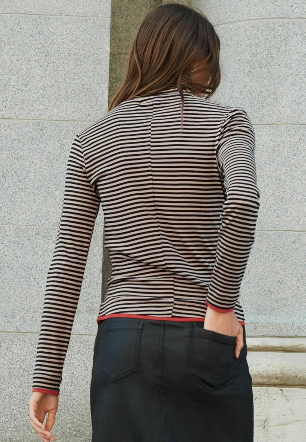 

Футболка с длинным рукавом Roll Neck Next, цвет tan brown stripe