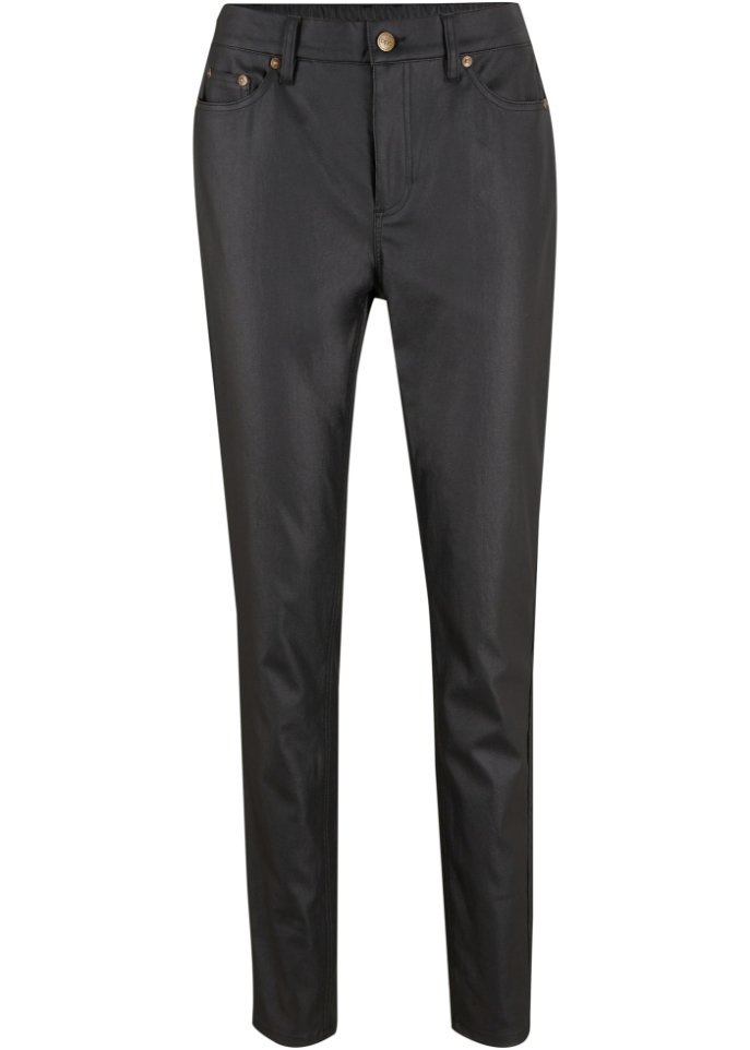 цена Эластичные брюки с покрытием и тонким комфортным поясом Bpc Bonprix Collection, черный