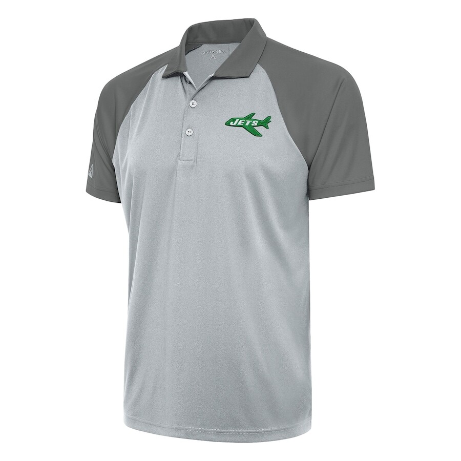 

Поло с коротким рукавом Antigua New York Jets, серебряный