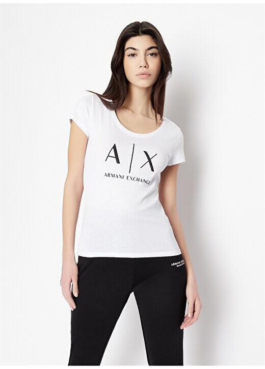 

Белая женская футболка с круглым вырезом 8NYT70-1000 Armani Exchange, белый