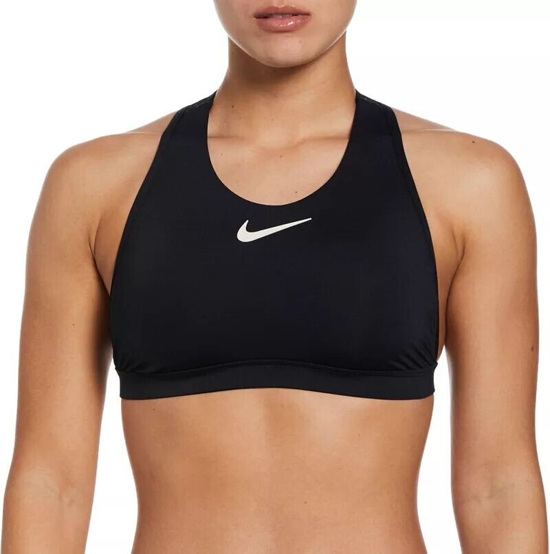 

Женский бикини-топ с высоким воротником Nike Wild, черный