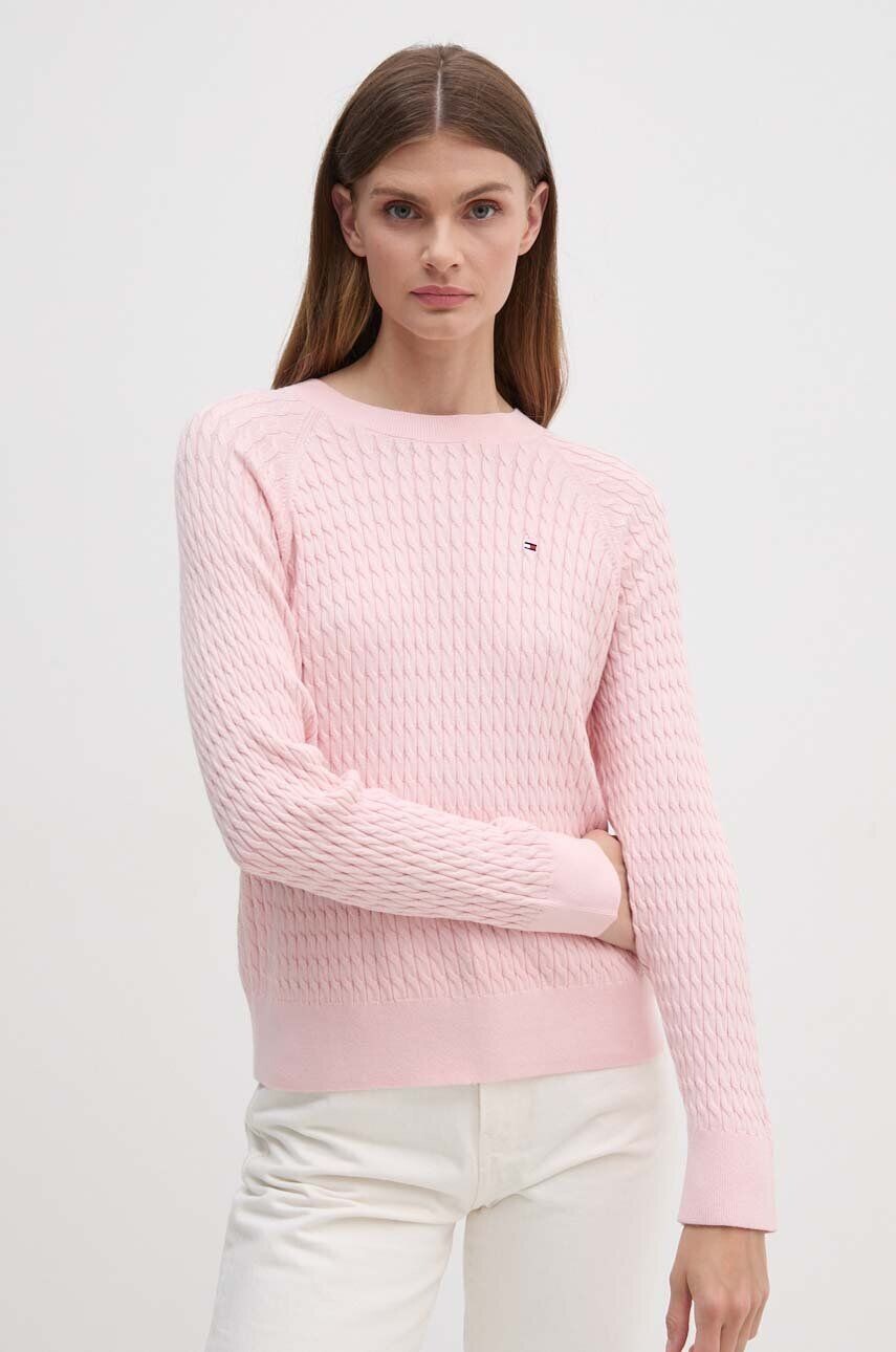 

Хлопковый свитер Tommy Hilfiger, розовый