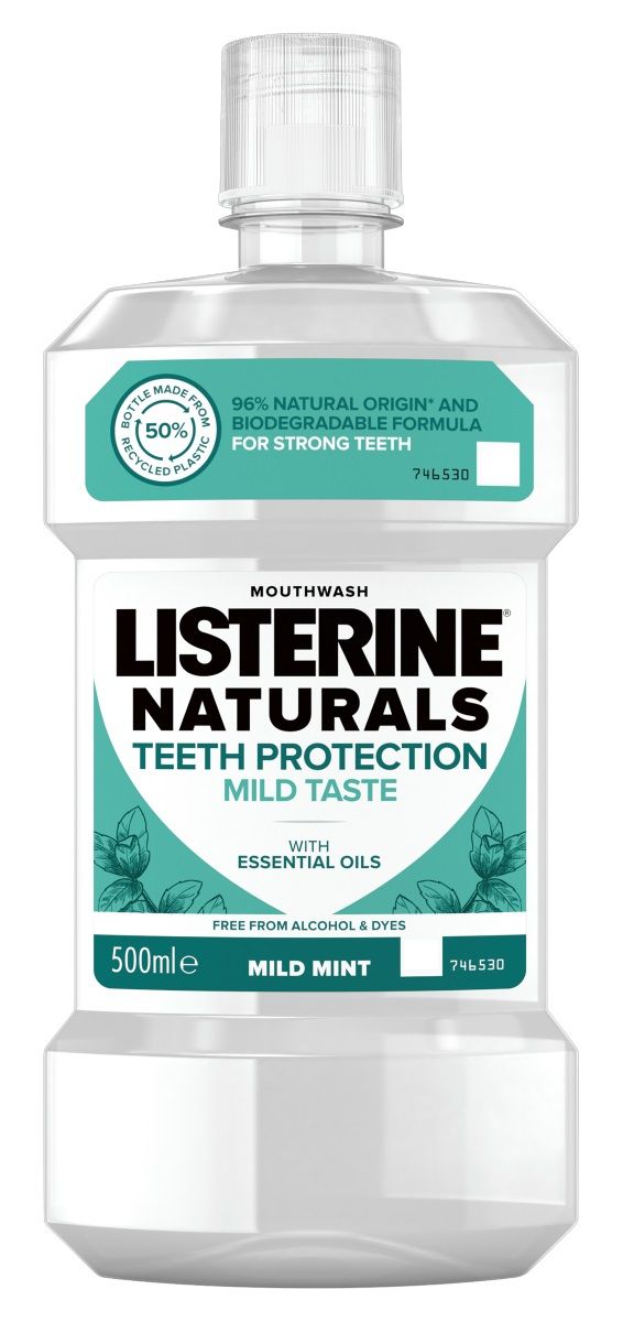 Listerine Naturals Teeth Protection жидкость для полоскания рта, 500 ml жидкость для полоскания рта 500 мл listerine teeth protection naturals