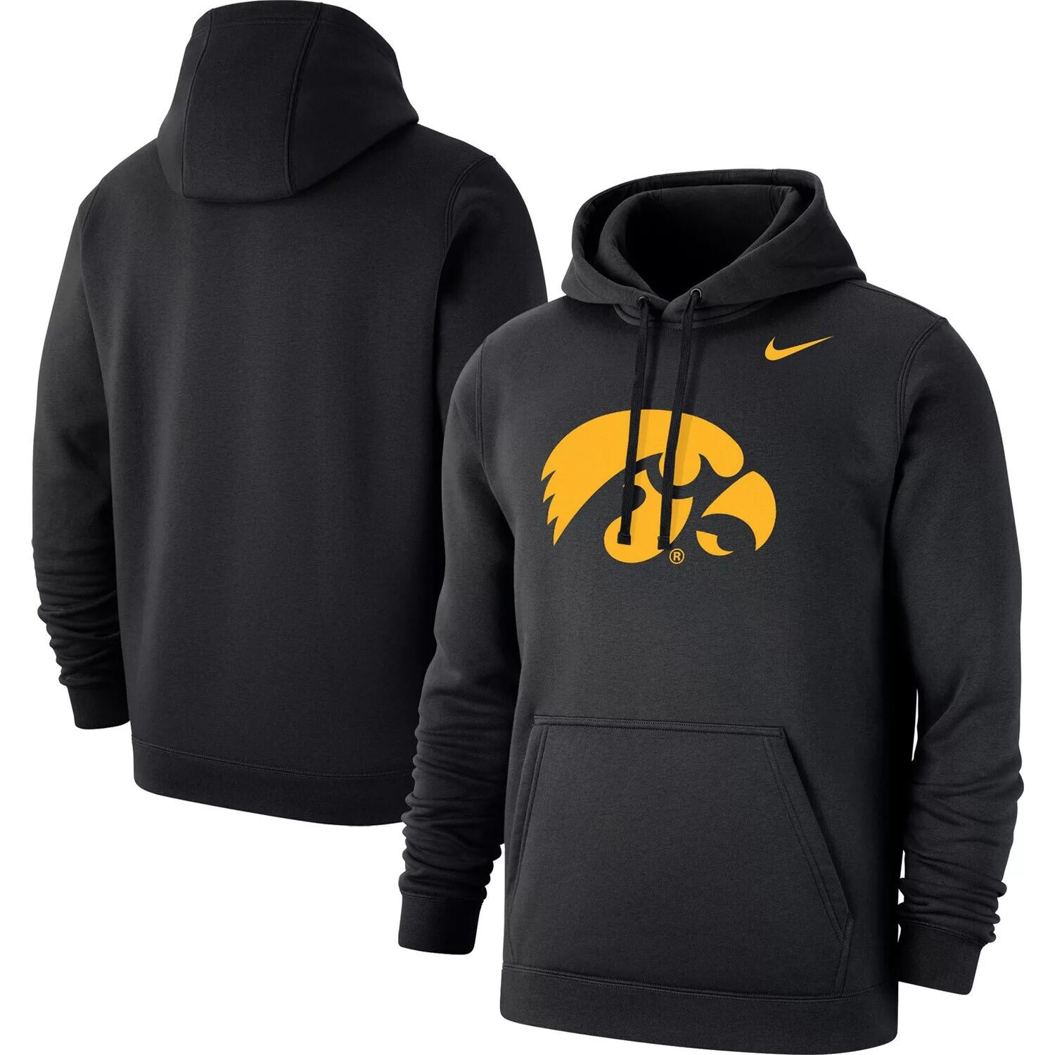 

Мужской черный пуловер с капюшоном с логотипом Iowa Hawkeyes Club Nike