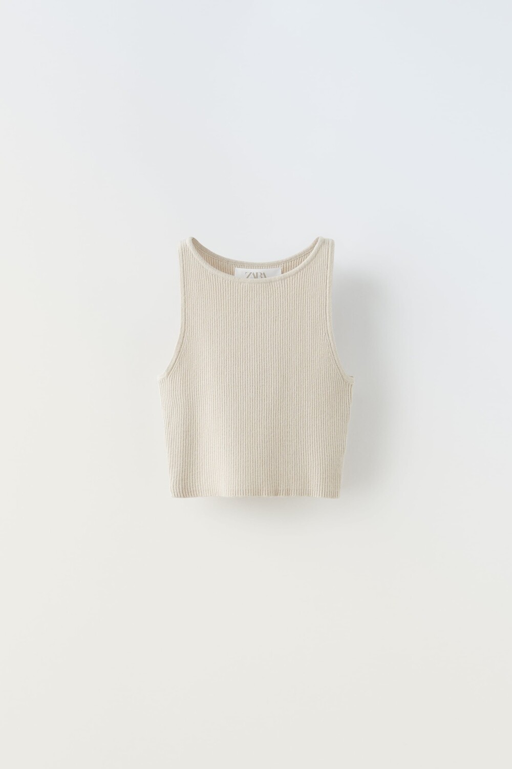 

Топ в рубчик Zara, светло-серый