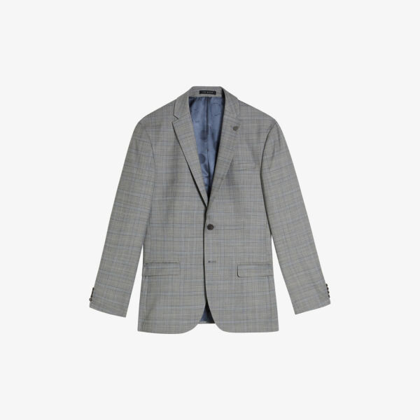

Elgoljs куртка классического кроя из эластичной шерсти в клетку Ted Baker, серый