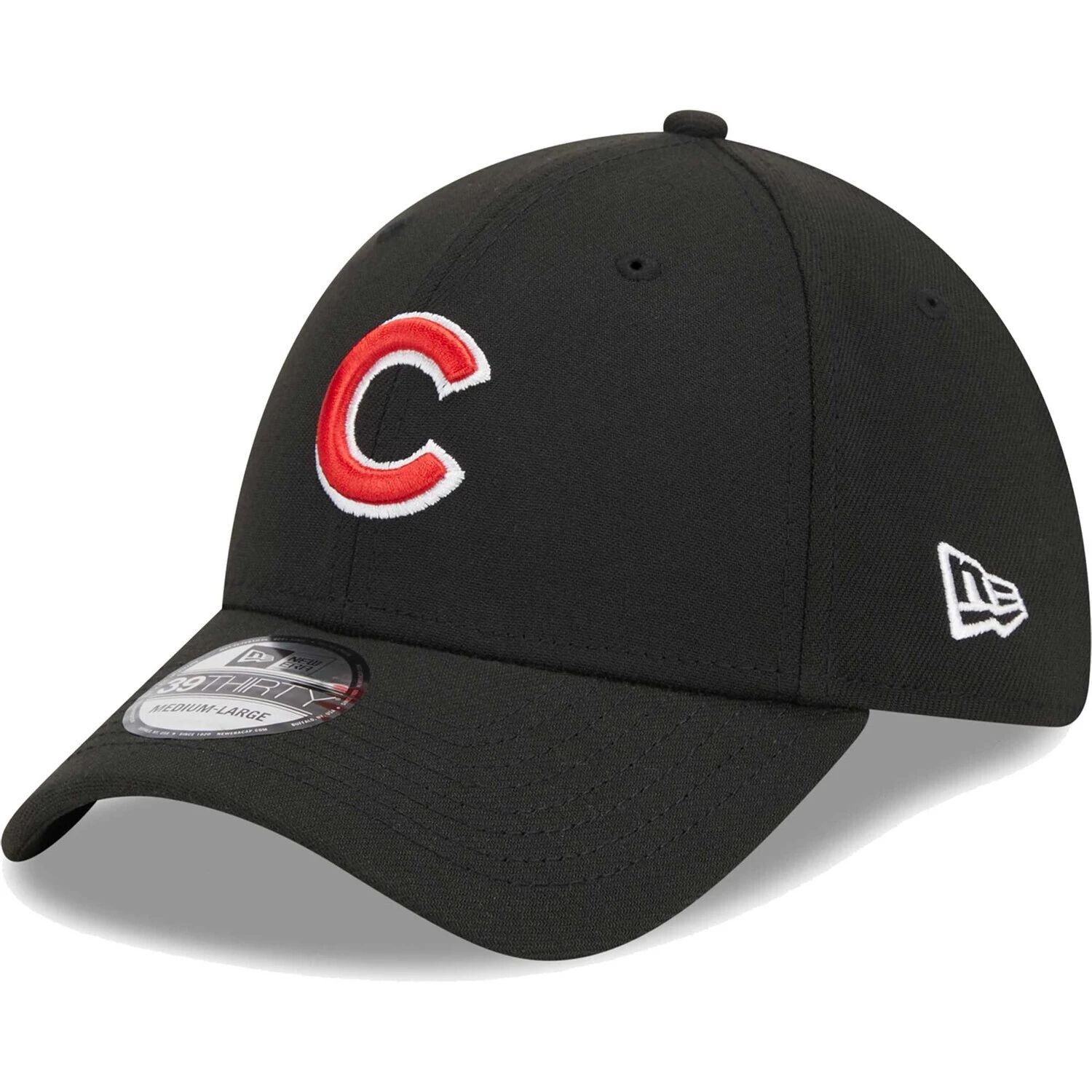 

Черная мужская гибкая кепка с логотипом New Era Chicago Cubs 39THIRTY