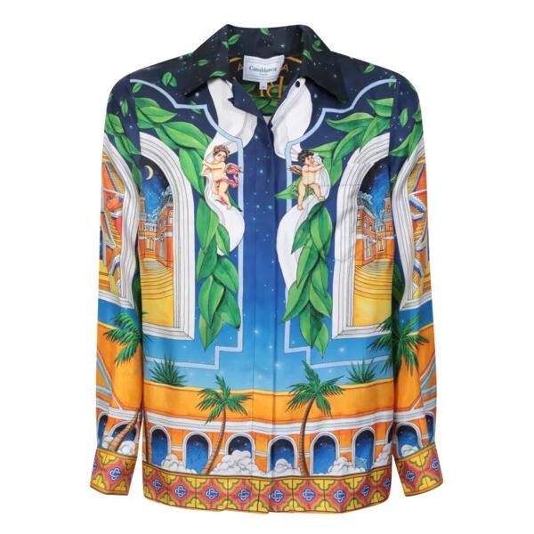 

Футболка graphic print silk shirt Casablanca, синий