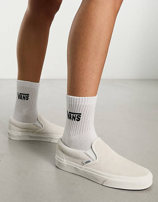 

Белые замшевые кроссовки Vans Classic Slip On, Белый