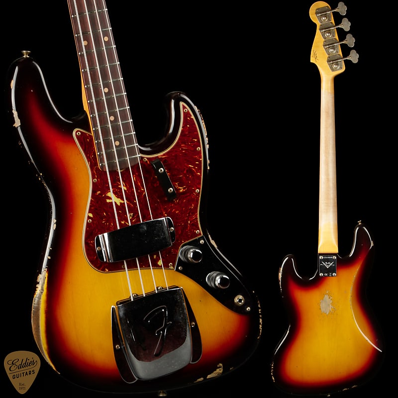 Басс гитара Fender Custom Shop 1962 Relic Jazz Bass - 3 Color Sunburst