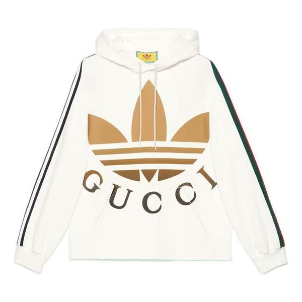 Толстовка Gucci x adidas Hooded Sweatshirt 'Ivory', цвет ivory/black/gold