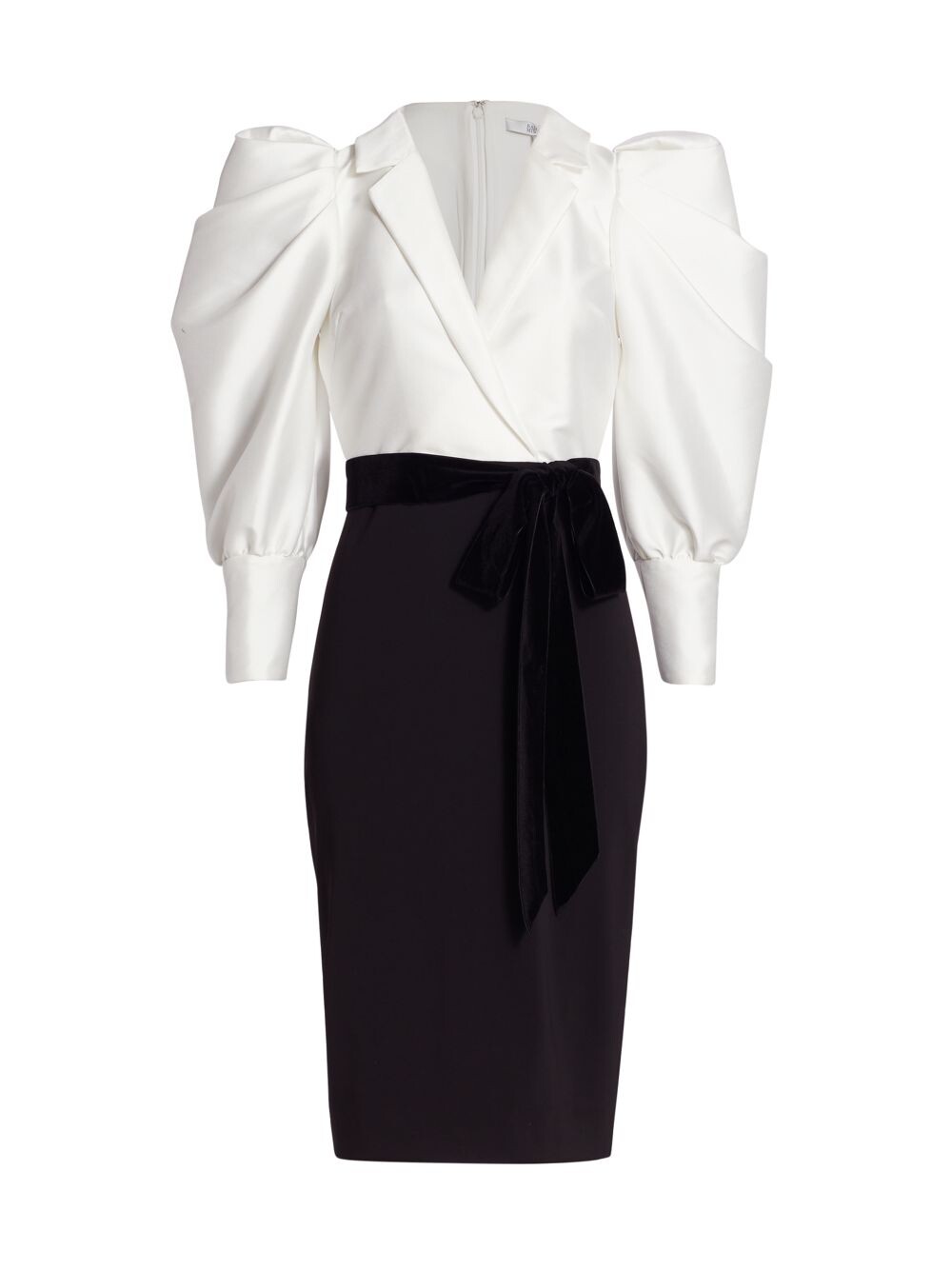 

Костюмное платье Микадо Badgley Mischka, слоновая кость, Бежевый