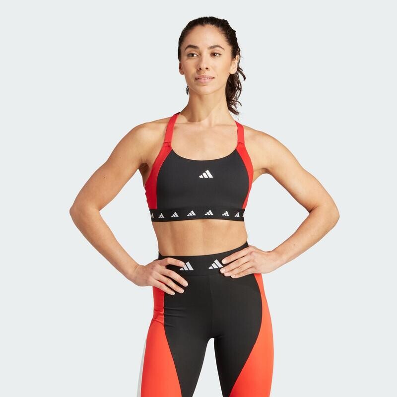 

Спортивный бюстгальтер Techfit с цветными блоками Powerimpact Training средней поддержки ADIDAS, цвет rot