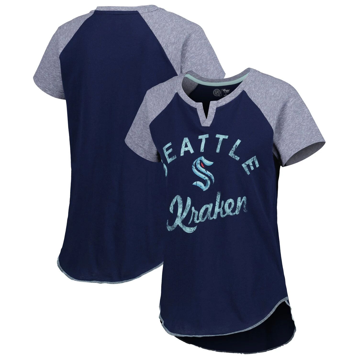 цена Женская футболка Starter Deep Sea Seattle Kraken Grand Slam с вырезом реглан и вырезом Starter
