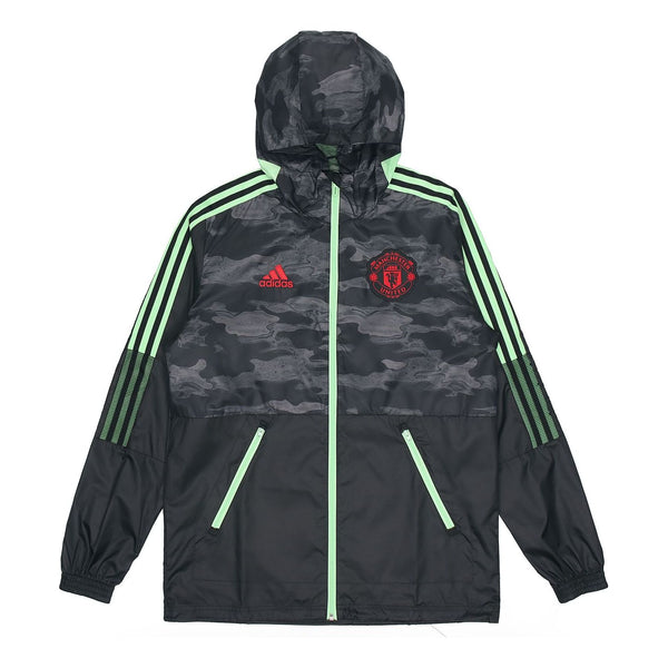 Куртка adidas Manchester United Football Leisure Sports Hooded Jacket Black, черный