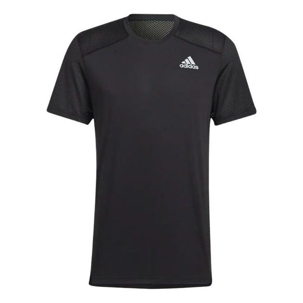 Футболка adidas Solid Color Logo Round Neck Short Sleeve Black, мультиколор v neck solid color short sleeve tops