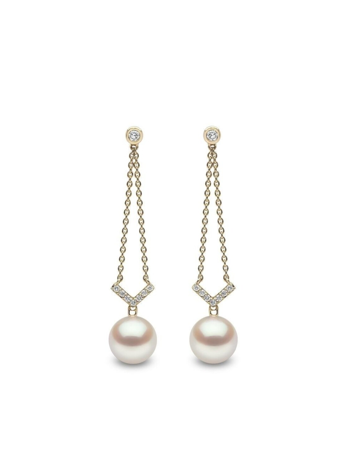 

Серьги-подвески Trend из желтого золота с жемчугом и бриллиантами Yoko London, золотой