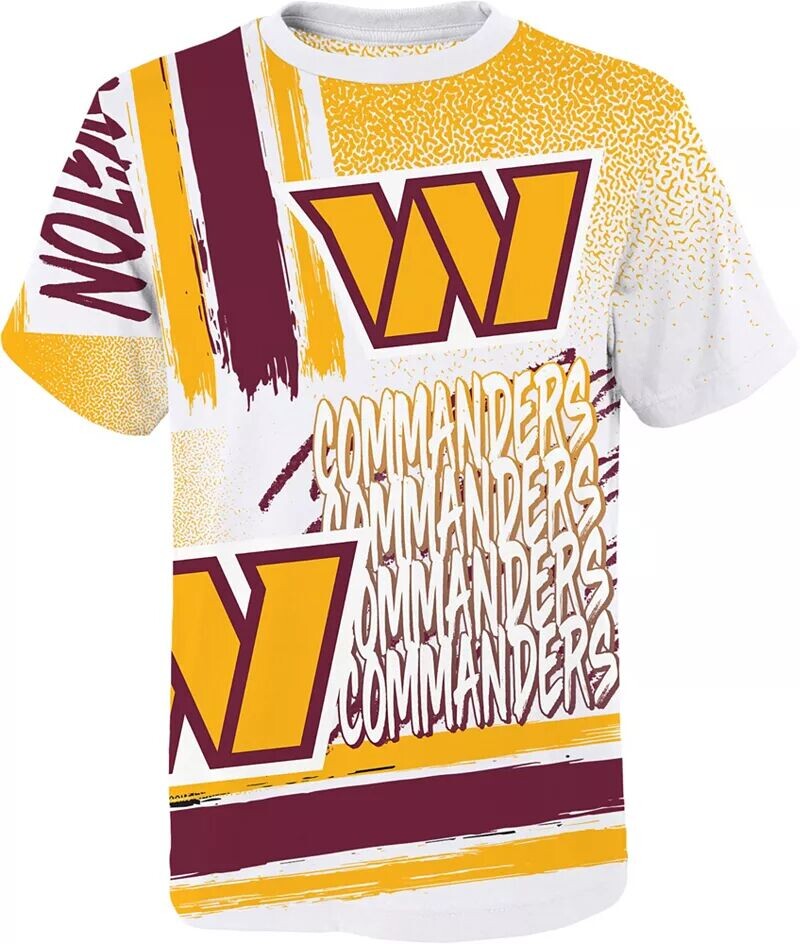 

Nfl Team Apparel Молодежная футболка Washington Commanders Game Time Белая футболка