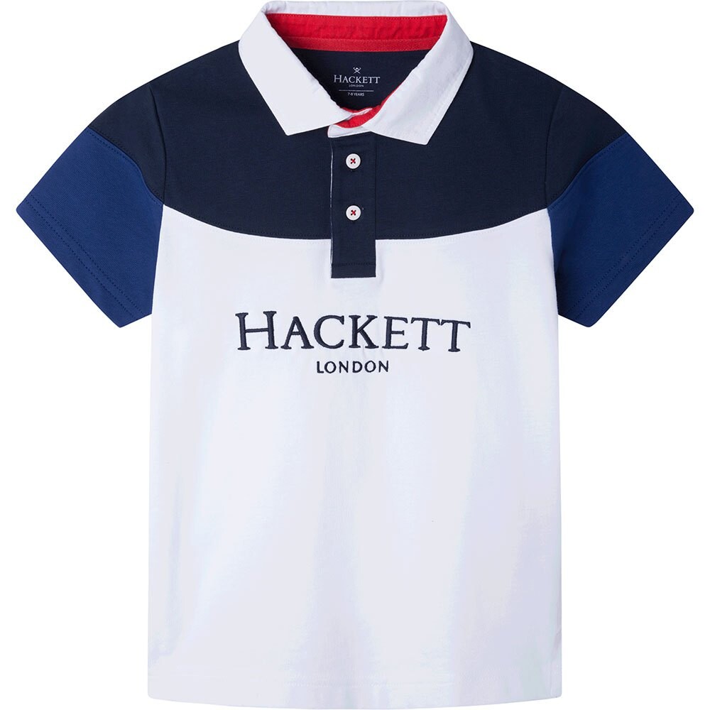 

Поло с коротким рукавом Hackett Crest Curve Yoke, белый