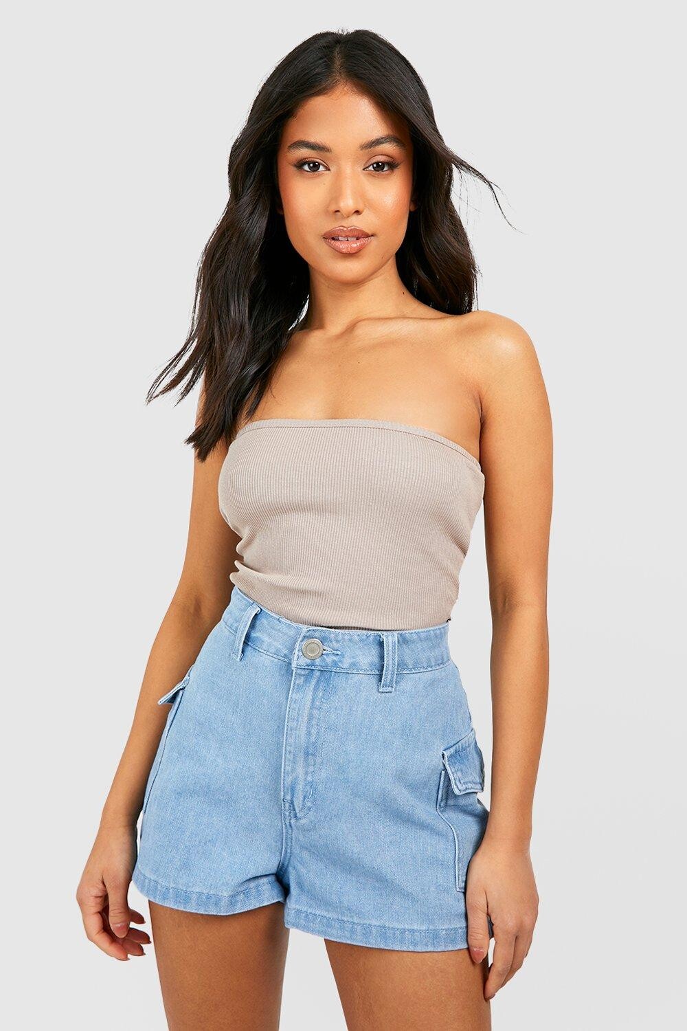 

Шорты petite с карманами Boohoo, синий